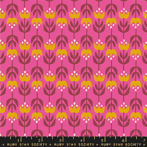 Woodland Park Vintage Tulips in Raspberry RS1084 13 - Ruby Star Society Sold by the Half Yard